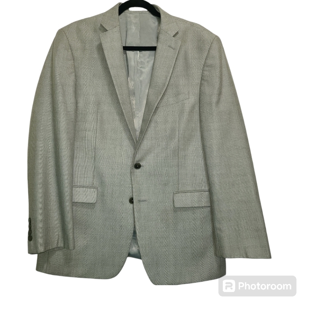 Calvin Klein Mens Slim Fit Two Button Blazer‎ Jacket, SILK WOOL BLEND Gray - Picture 11 of 11